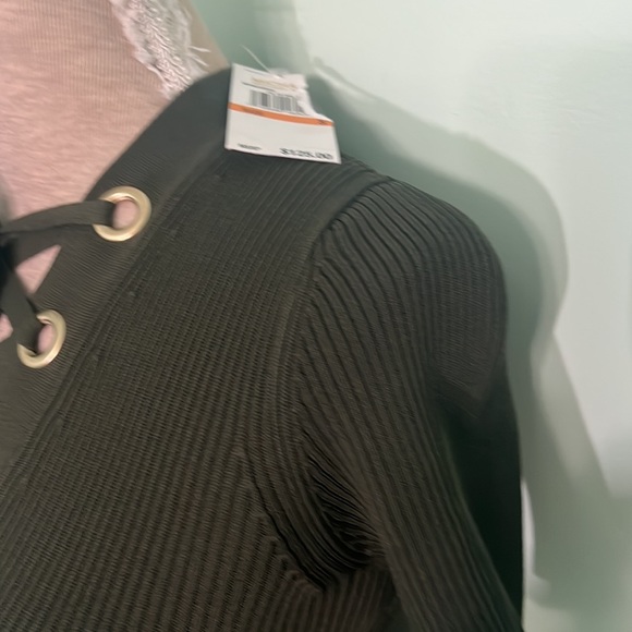 🆕 Michael Kors short sleeve ribbed lace up wiggle stretch dress - Picture 5 of 9